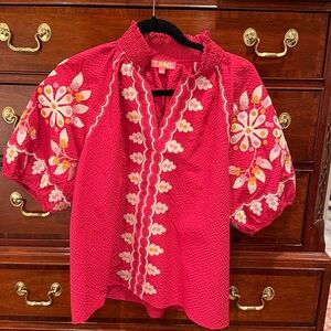 THML Blouse with Floral Embroidery